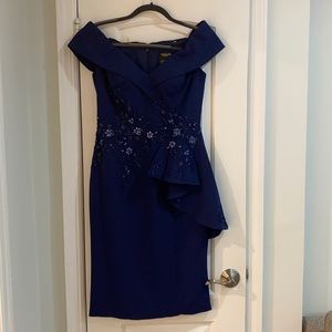 Terani Couture midi dress navy